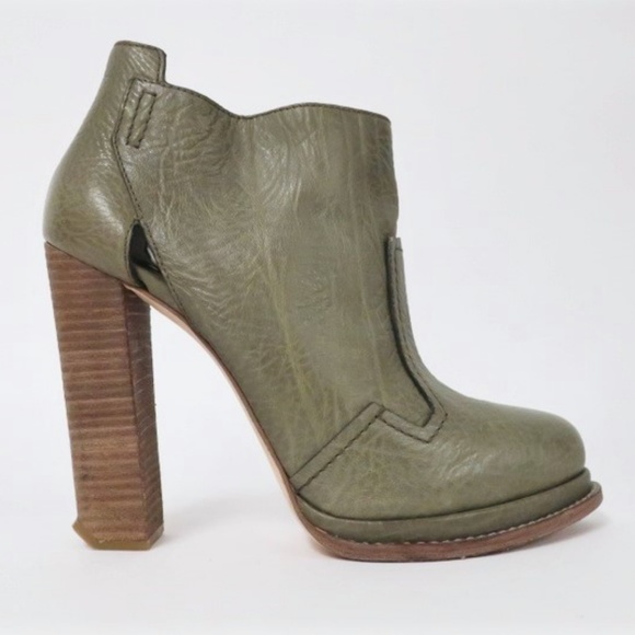 Alexander Wang Shoes - Alexander Wang Platform Booties Livia Sage Leather